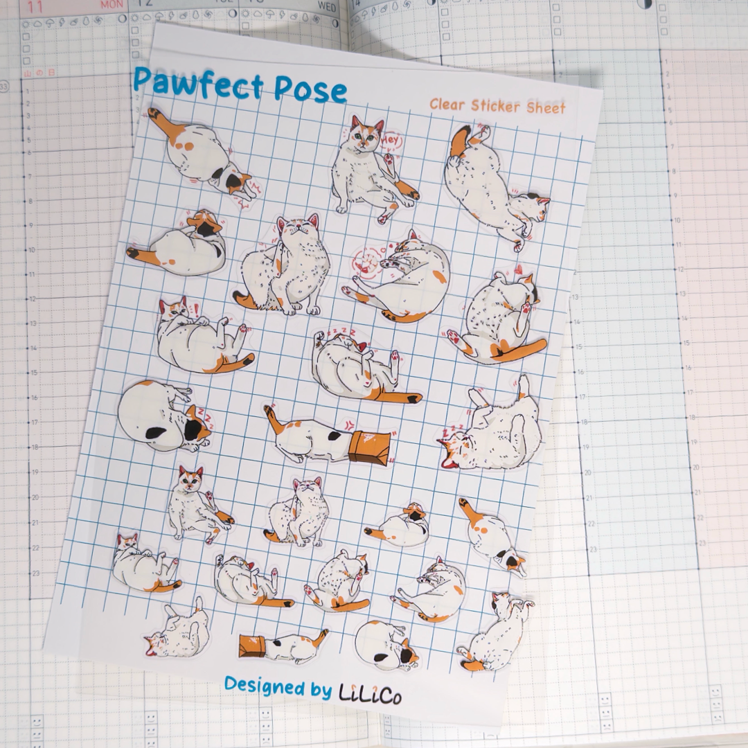 Pawfect Pose | Clear Sticker Sheet
