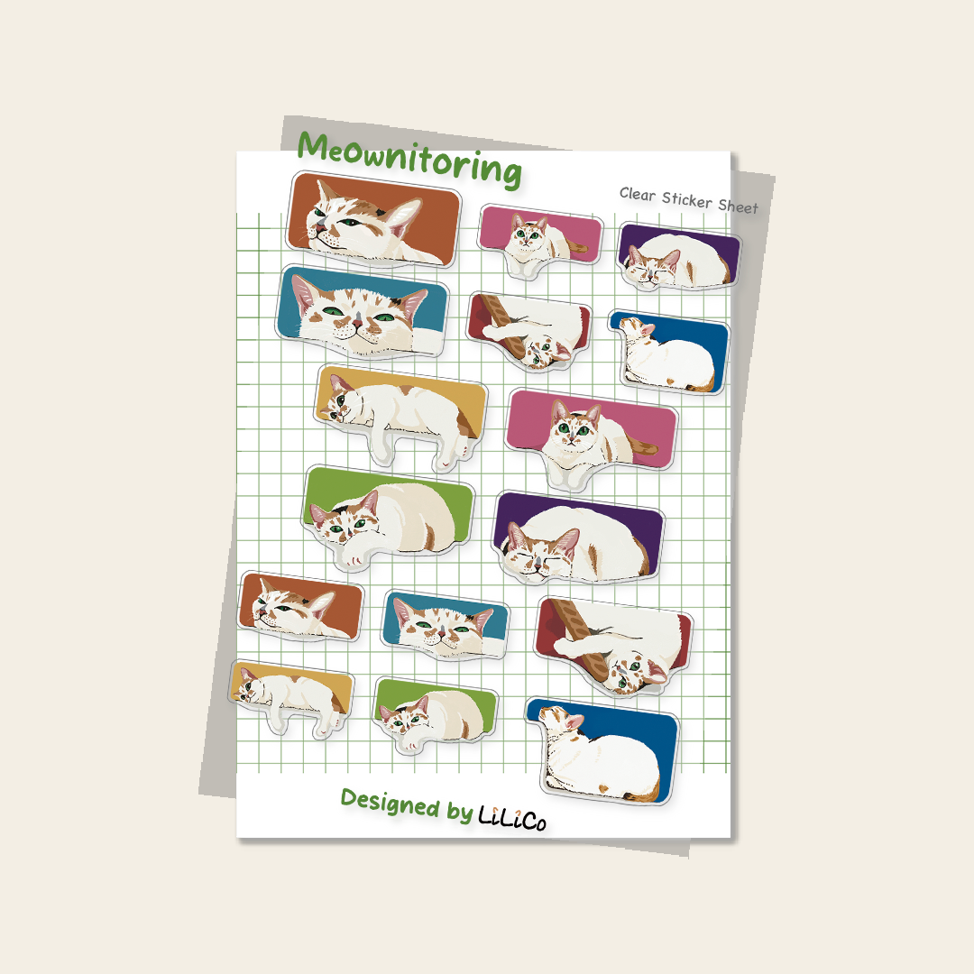 Meownitoring | Clear Sticker Sheet