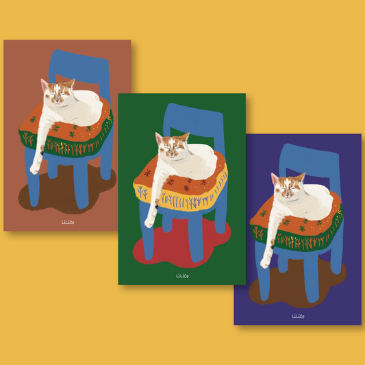 Cat On Chair | A6 Print