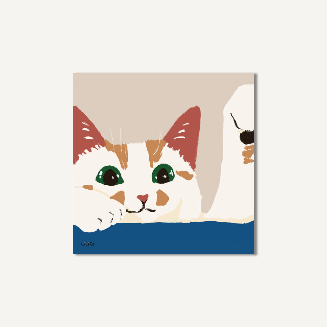 Cheek Cat | Square Art Prints