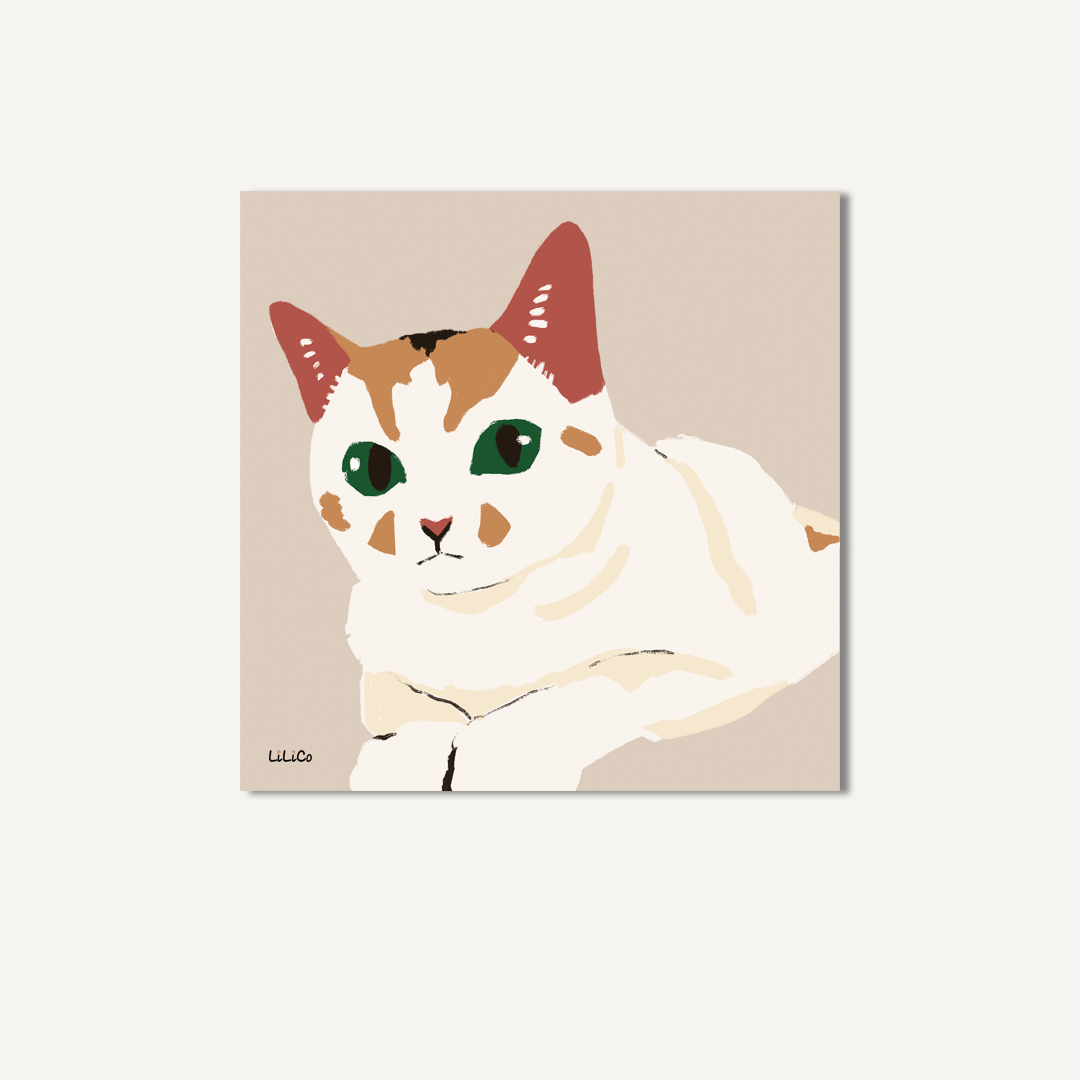 Cheek Cat | Square Art Prints