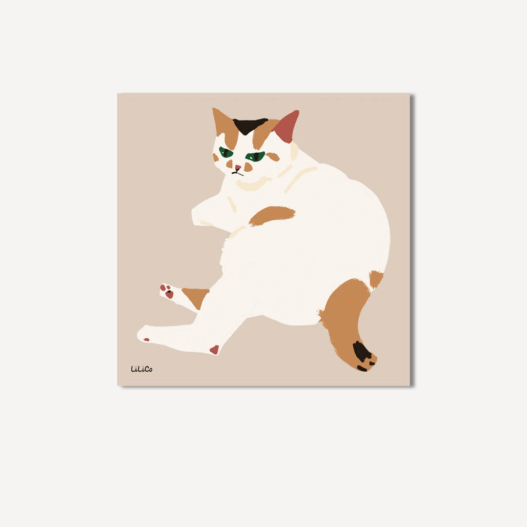 Cheek Cat | Square Art Prints